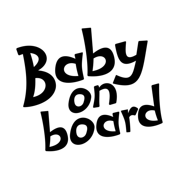 婴儿在船上手写字母贴纸矢量插图图片下载