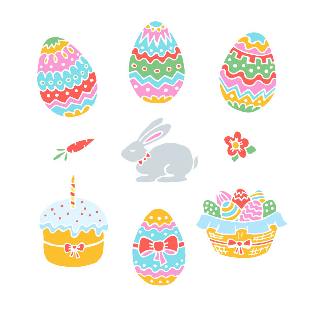 复活节手绘套装图片下载