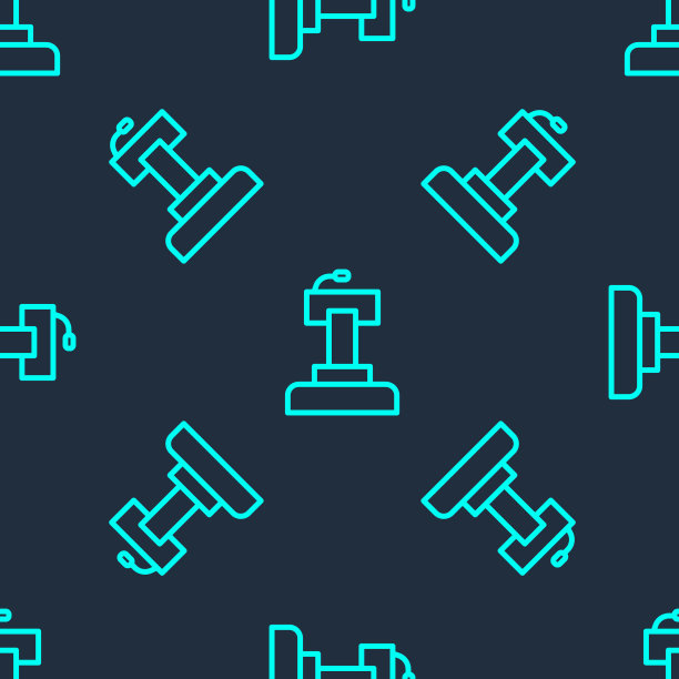 绿线台站或辩论台，讲台图标孤立无缝图案在蓝色背景上。论坛会议上演讲。向量图片下载