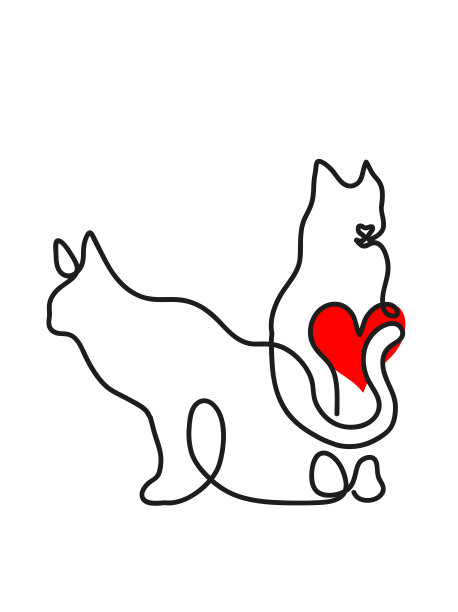 一个连续的线画猫科。图片下载