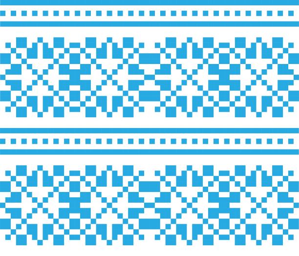 冰蓝色圣诞雪花公平岛图案背景图片下载