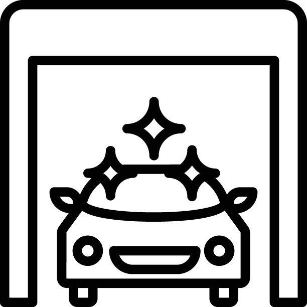 洗车机械与输送设备的概念，自动汽车蒸汽清洗矢量图标设计，洗车和细节中心设备的白色背景，无触点在海湾自动汽车图片下载