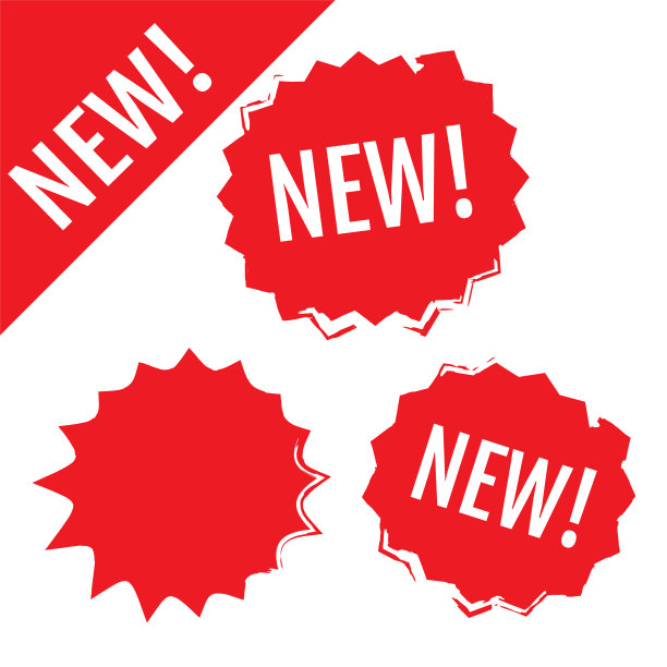 新邮票集。新销售图标。新的红色标签。图片下载