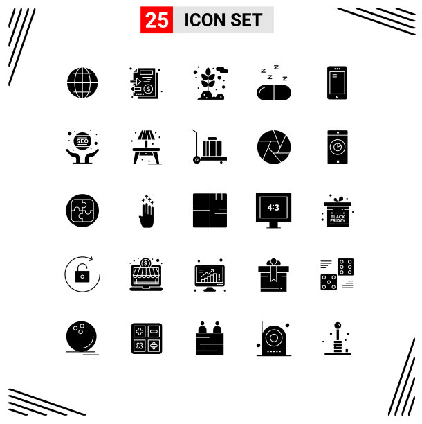 现代设置了25个立体象形文字和符号等图片下载