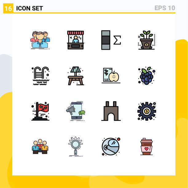 16 .用户界面平色填充线包图片下载