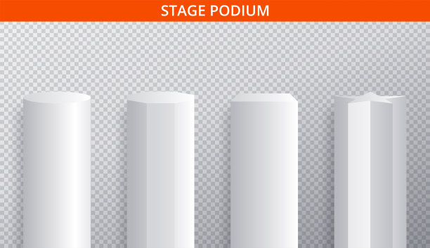 不同形状的白色3d讲台模型图片下载