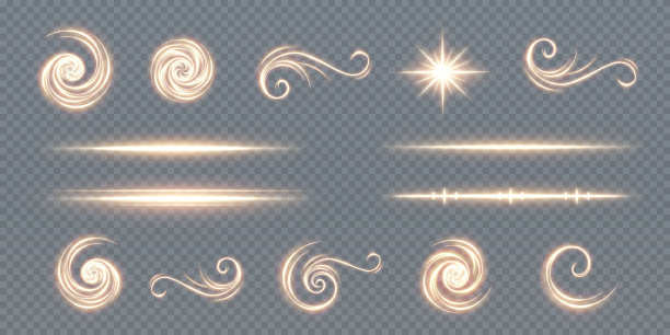 光实际曲线。神奇闪闪发光的金色辉光效果图片下载