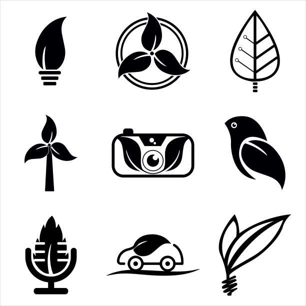 为企业和公司的自然标志设计图标模板图片下载