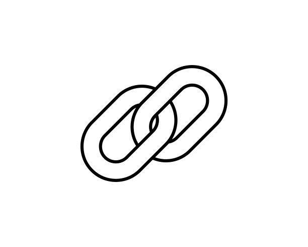 链链接图标-矢量轮廓插图孤立的白色背景图片下载