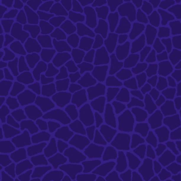 长颈鹿皮肤颜色无缝图案与时尚动物印花连续复制。混乱的马赛克紫罗兰块在蓝色的背景。包装纸，有趣的纺织品印花，设计，装饰图片下载