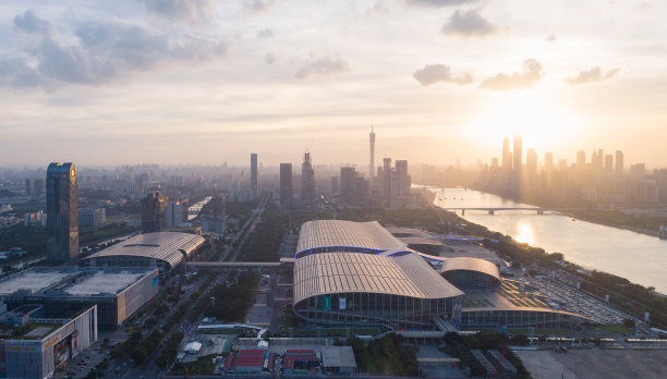 广州城市天际线鸟瞰图图片下载