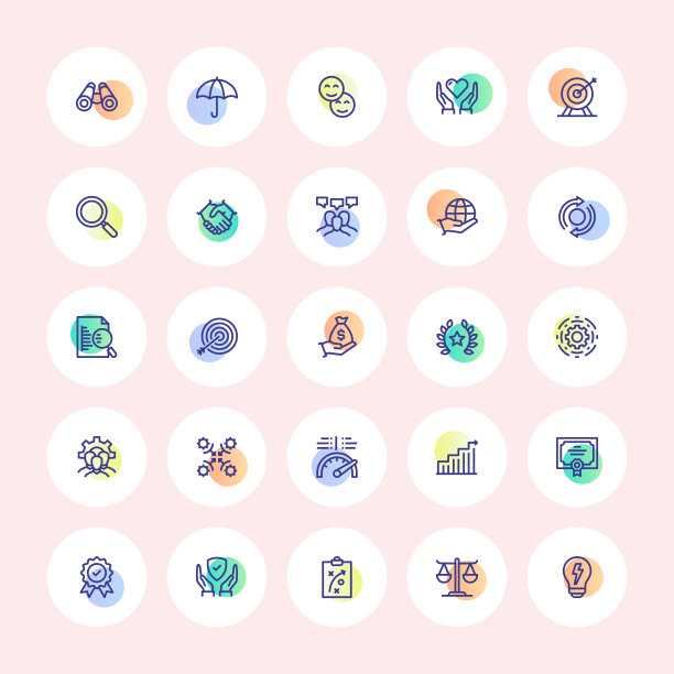 核心的商业细线图标图片下载