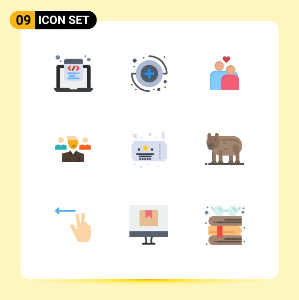 现代set 9 flat colors象形文字图片下载