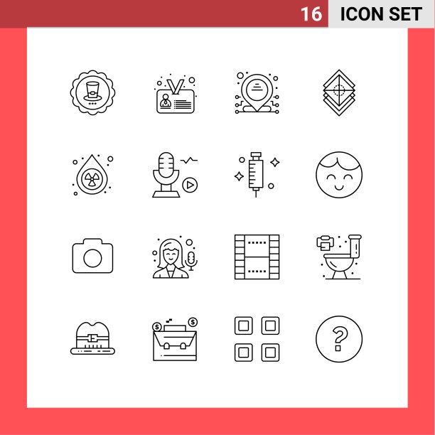 16个通用轮廓符号符号掉落层图片下载