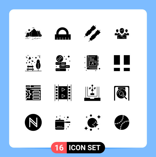 设置16个现代UI图标符号标志图片下载
