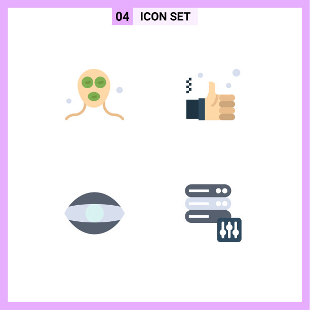 象形图设置4个简单扁平的图标美观图片下载