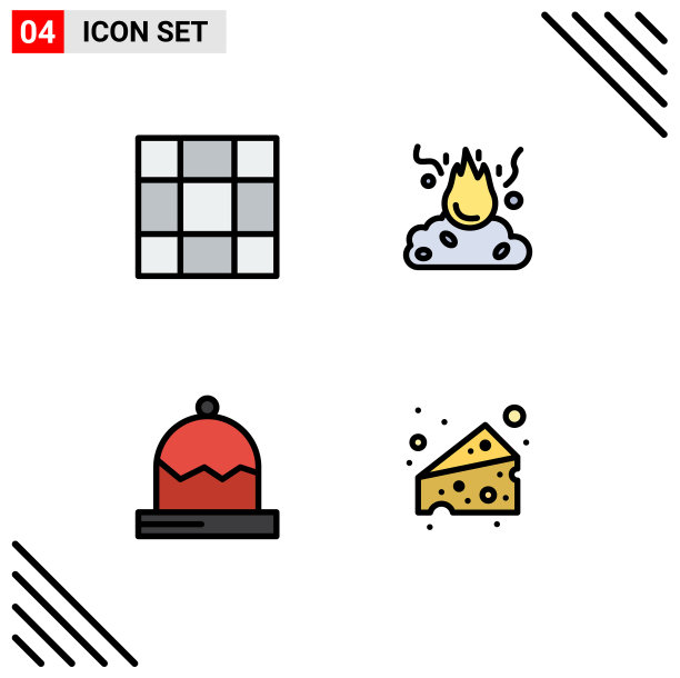 为卷筒纸设置4种通用填充线平面颜色图片下载