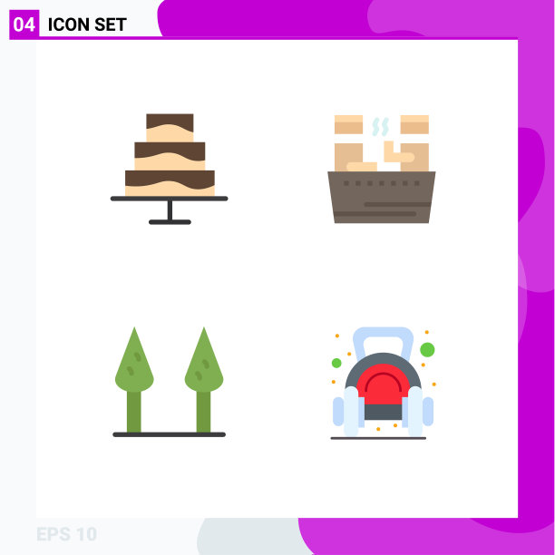 4 .用户界面平面图标包现代标识图片下载