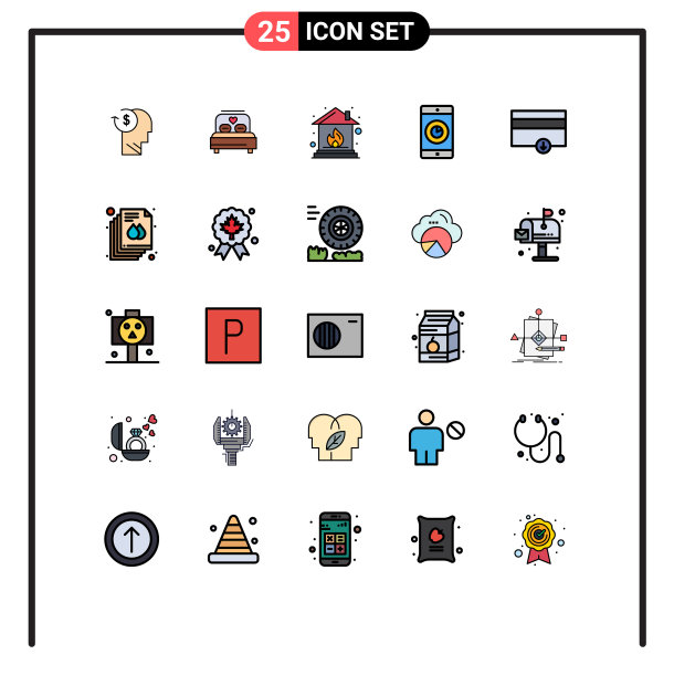 25个通用填充线平色标志符号图片下载