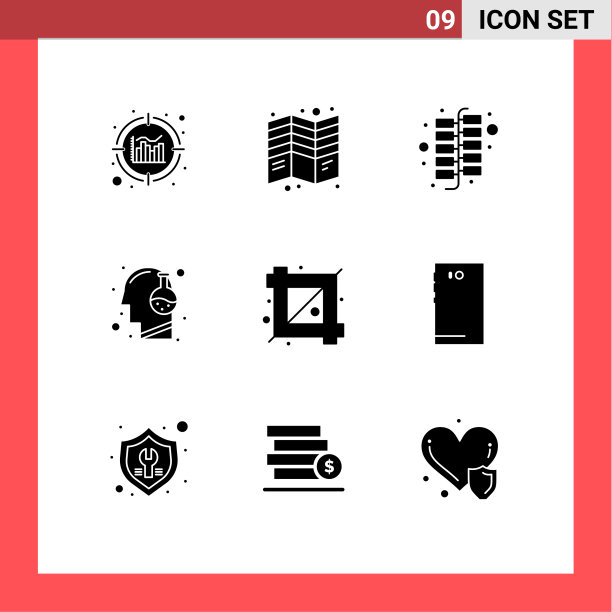 组9现代固体字形设置的裁切工具图片下载