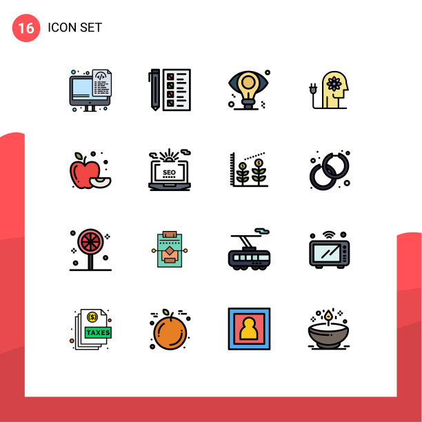 股票图标包16行符号和符号图片下载