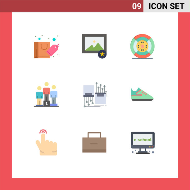 9 .平面色彩概念的网站，移动和应用程序图片下载