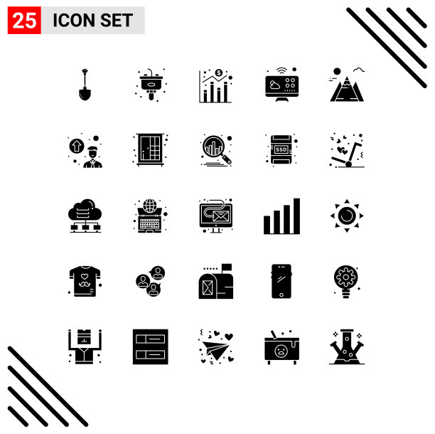 25固体字形概念的网站移动和图片下载