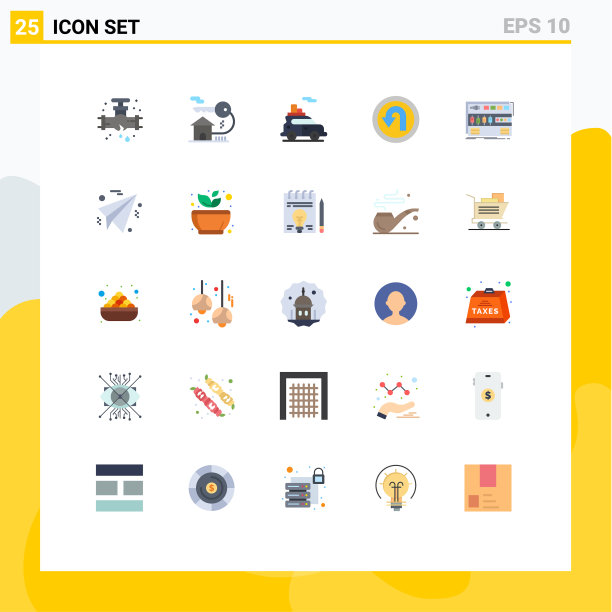 设置25个商业平面颜色包图片下载