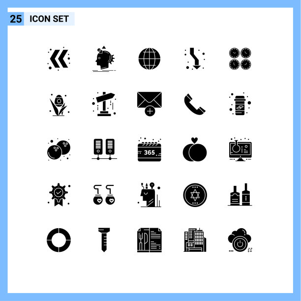 用户界面包25个基本立体字形图片下载