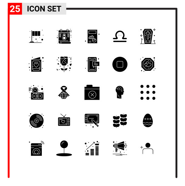 象形文字设置了25个简单的实心象形文字死亡图片下载