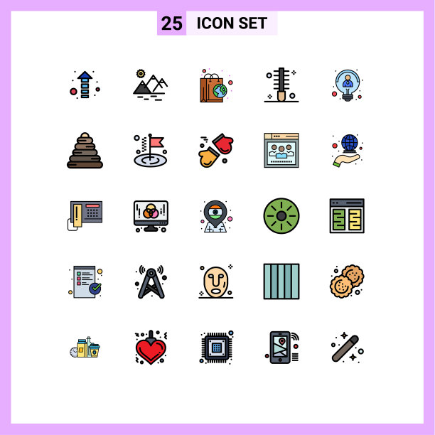 用户界面包25基本填充线平图片下载