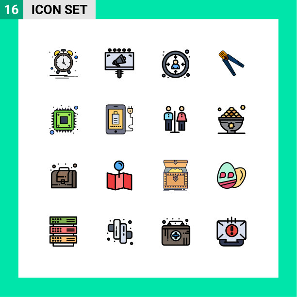 16平面颜色填充线概念的网站图片下载