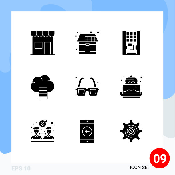 移动界面立体字形设置9个象形图图片下载