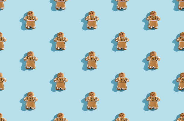 姜饼人图案可爱的糕点插图图片下载