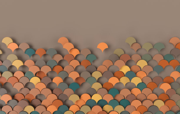 美人鱼鱼，龙鳞，爬行动物皮肤，波浪三维渲染。瓷砖。3d墙面纹理，屋顶瓦片。色彩柔和的室内壁纸设计背景图片下载