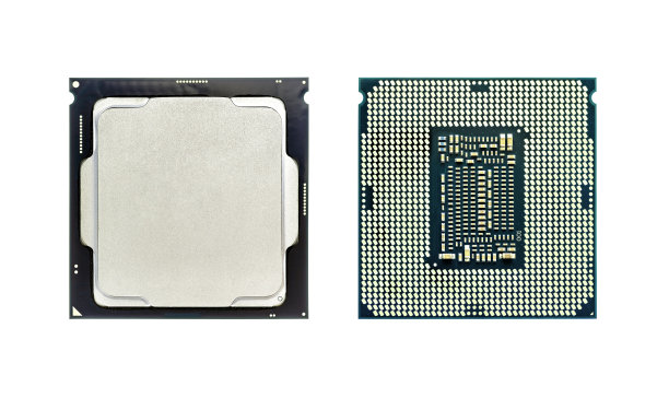 中央处理单元芯片。CPU隔离在白色上图片下载