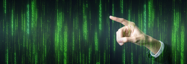 商人投资者手指未来图形互联网连接矩阵图形，未来技术创新理念图片下载