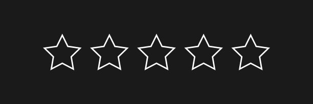 白色矢量星，孤立在黑暗的背景。五星，评级审查概念。星形平面图标的应用程序和网站。矢量图图片下载