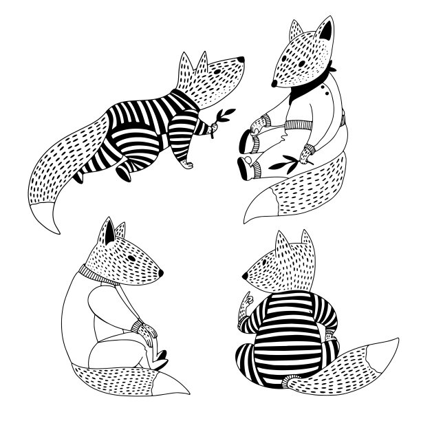 图形矢量插图的小狐狸像婴儿孤立在白色的背景。图片下载