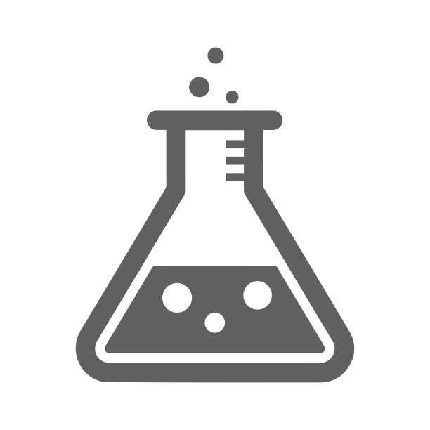 烧杯实验室，测试图标。灰色向量图片下载