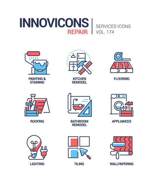 维修服务-系列设计风格图标集图片下载