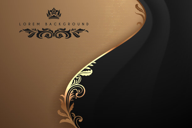 抽象的黑色和金色花卉背景图片下载