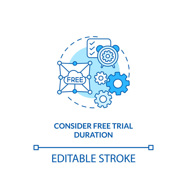 考虑免费试用持续时间概念图标图片下载
