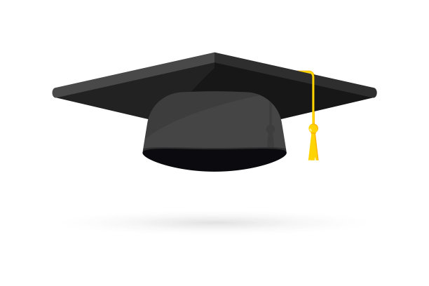 毕业帽。大学毕业生黑帽，模板设计元素。毕业的标志。学位典礼和教育项目的元素。毕业院校图片下载