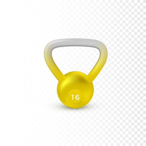 现实的kettlebell。重16公斤。健身器材和健身器材。向量图片下载