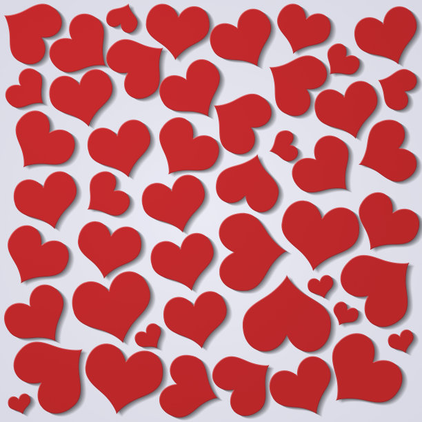 可爱的红色情人节心图片下载