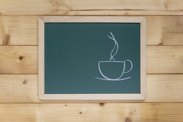 带黑板的咖啡杯图片下载