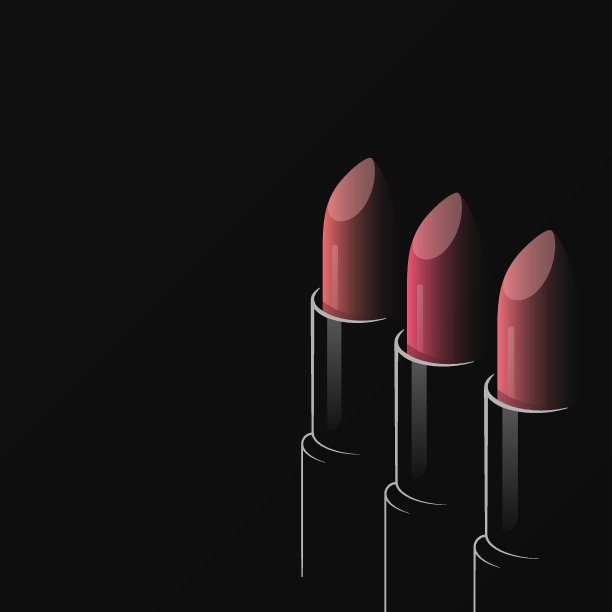 黑色背景上的口红时尚图片下载