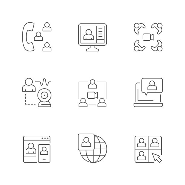 设置在线会议的线路图标图片下载