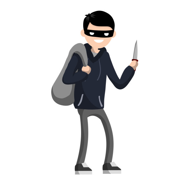 一个拿刀勒索钱财的人。城市安全问题。图片下载